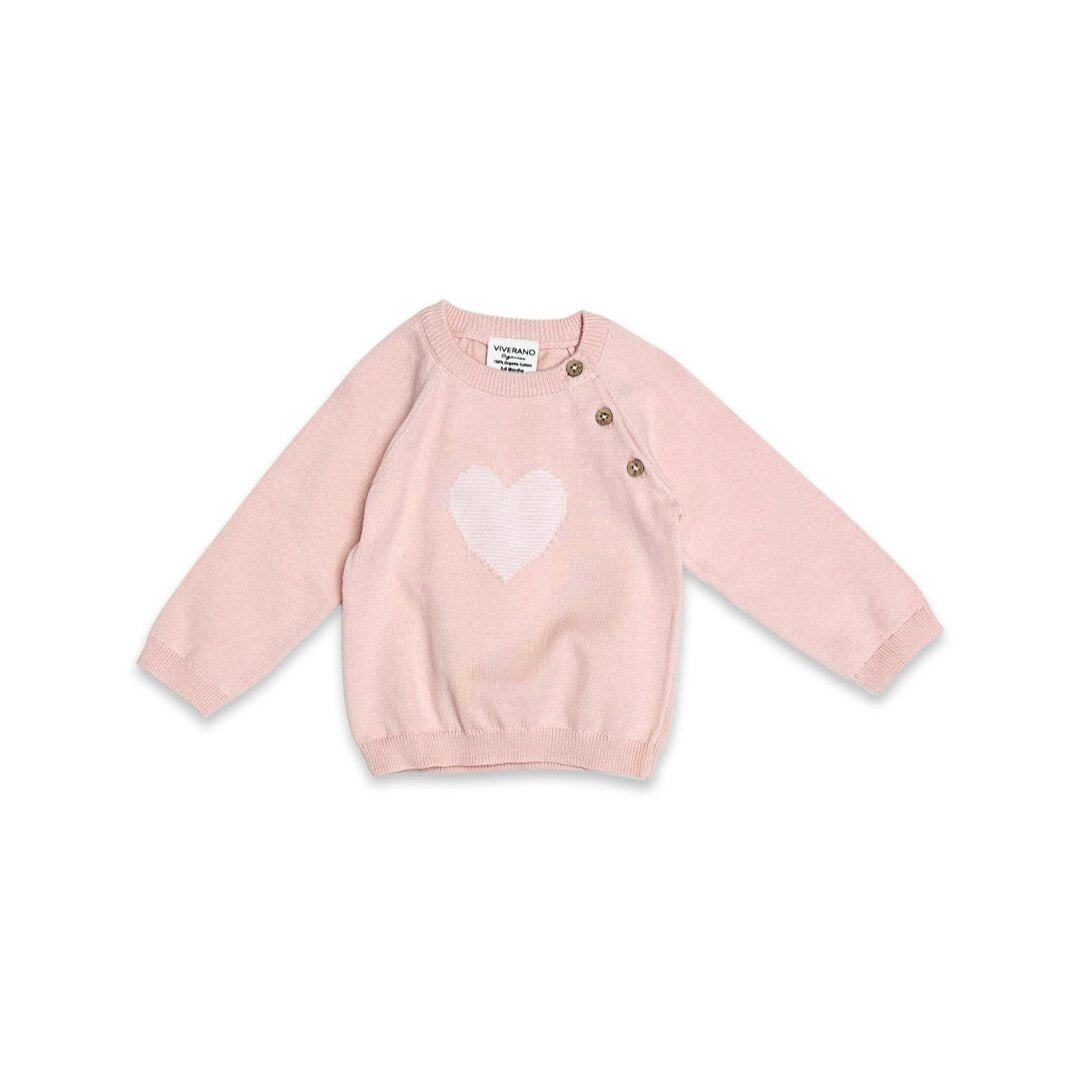 Hearts Jacquard Knit Baby Pullover (Organic Cotton)Hearts Jacquard Knit Baby Pullover (Organic Cotton)