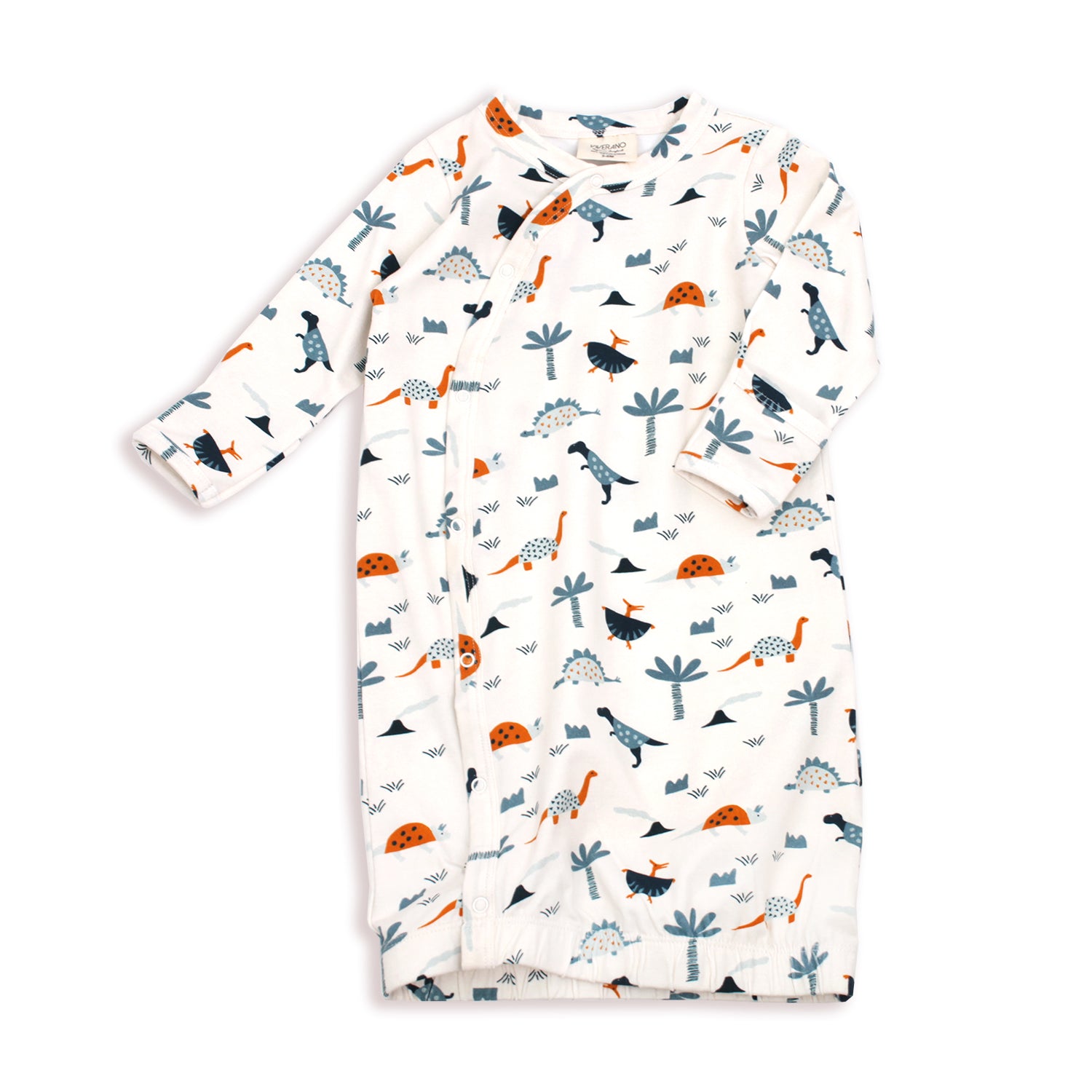 Organic Cotton Dino Kimono Sleep Gown for Babies by Viverano Organics